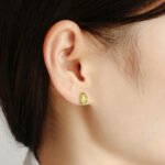 Natural Green Peridot Stud Leo Birthstone Earrings - Image 9