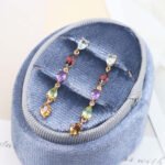Simple Citrine Amethyst Multi Birthstone Earrings - Image 4