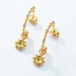Peridot Filigree Floral C Hoop Leo Earrings - Image 3