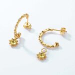 Peridot Filigree Floral C Hoop Leo Earrings - Image 4