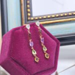 Simple Citrine Amethyst Multi Birthstone Earrings - Image 6