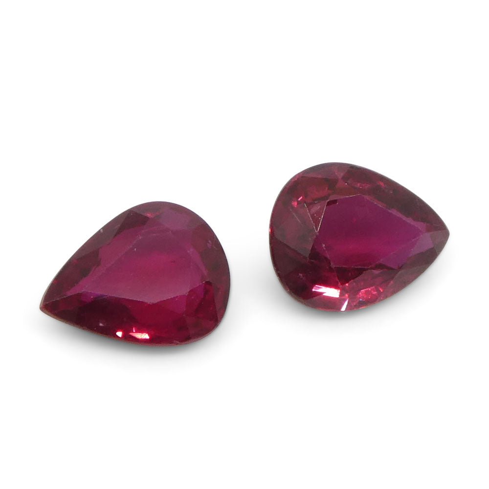 R0023_1.jpg 1.47ct Pear Red Ruby from Thailand Pair - Image 1