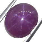 8.61ct Oval Cabochon Purplish Red Star Ruby from Vietnam Unheated