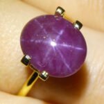 8.61ct Oval Cabochon Purplish Red Star Ruby from Vietnam Unheated - Image 2