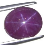 8.61ct Oval Cabochon Purplish Red Star Ruby from Vietnam Unheated - Image 4