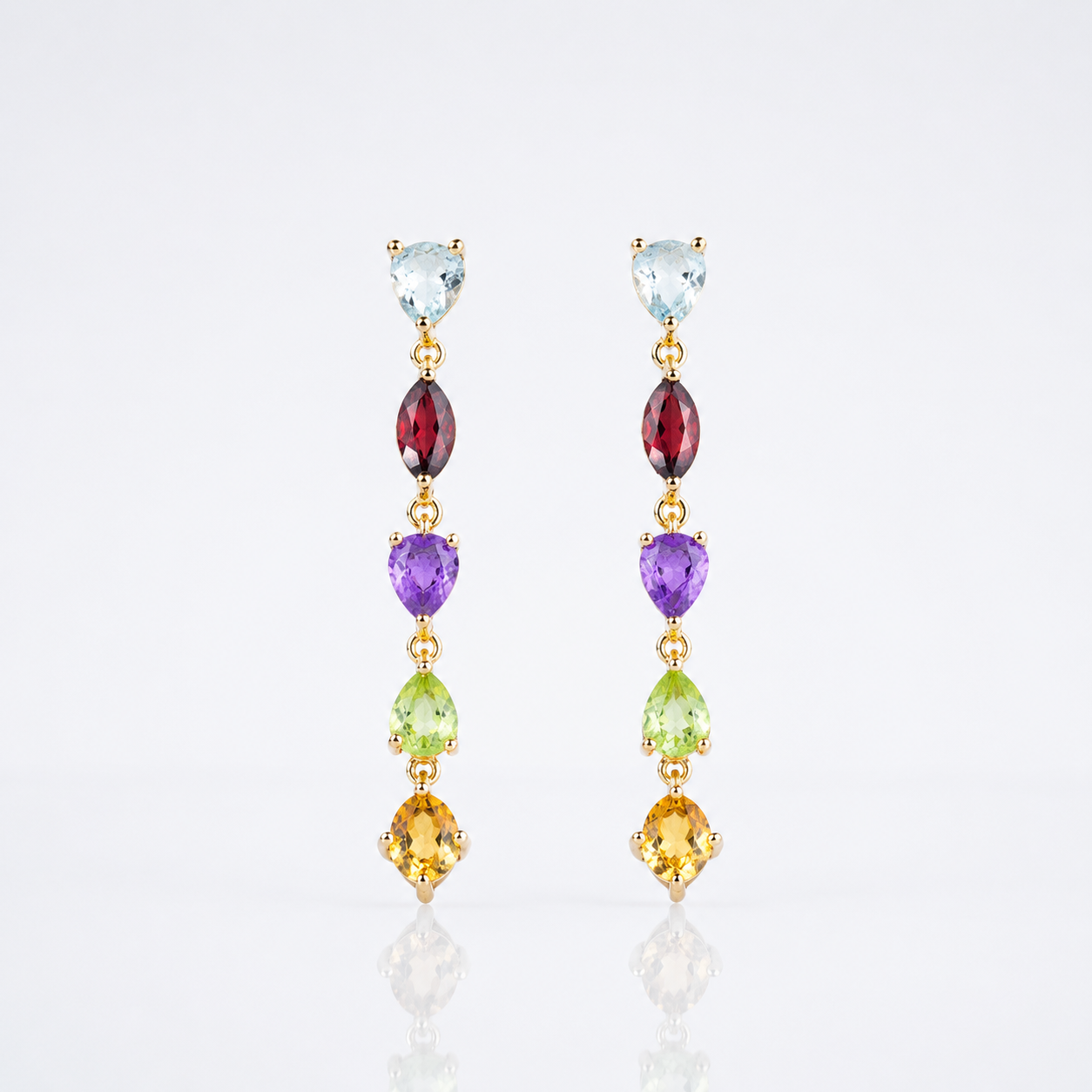 Simple_Citrine_Amethyst_Multi_Birthstone_Earrings.png Simple Citrine Amethyst Multi Birthstone Earrings - Image 1